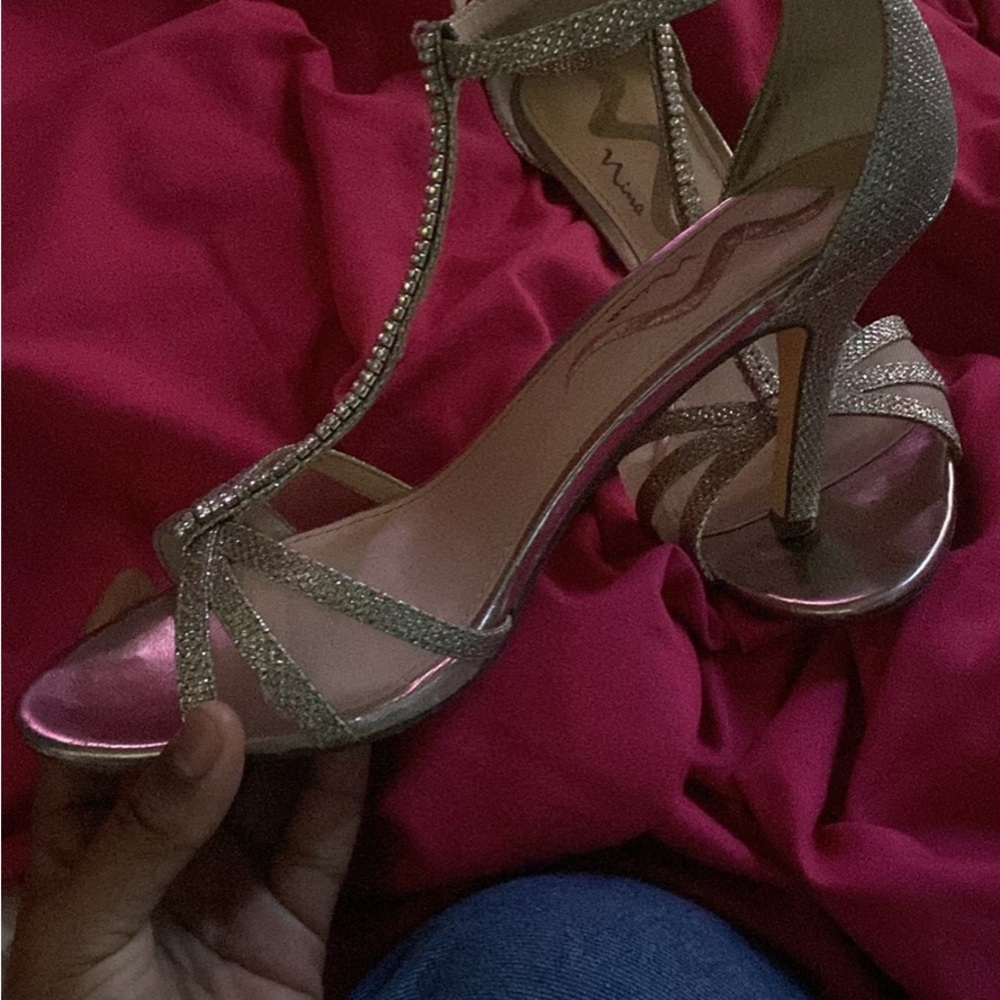 Gold Strappy High Heels for Formal Occasions
